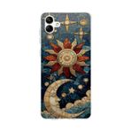 PrintiFy Samsung Galaxy A04 ile Uyumlu Vitray Sol ve Luna Tasarımlı Şeffaf Silikon Kılıf