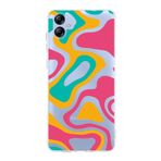 PrintiFy Samsung Galaxy A04E ile Uyumlu Kapak Renkli Desen B Turuncu Tasarımlı 1mm Fit Şeffaf Silikon Kılıf