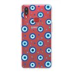 PrintiFy Samsung Galaxy A10s ile Uyumlu 1mm Slim Fit Nazar Boncuğu 1 Baskılı Şeffaf Kılıf