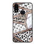 PrintiFy Samsung Galaxy A10s ile Uyumlu Arkası Cam Kapak Animal Pattern Tasarımlı Silikon Kılıf