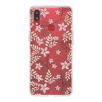 PrintiFy Samsung Galaxy A10s ile Uyumlu Kapak Floral Kırmızı Tasarımlı 1mm Fit Şeffaf Silikon Kılıf