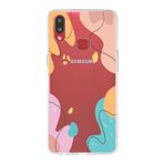 PrintiFy Samsung Galaxy A10s ile Uyumlu Kapak Karışık Renkler Tasarımlı 1mm Fit Şeffaf Silikon Kılıf