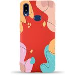 Printify Samsung Galaxy A10S Uyumlu Lansman Kılıf Karışık Renkler Tasarımlı Içi Kadife Kapak-Kırmızı