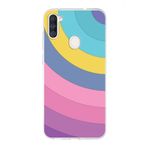 PrintiFy Samsung Galaxy A11 ile Uyumlu Kapak Renk Cümbüşü B Mor Tasarımlı 1mm Fit Şeffaf Silikon Kılıf