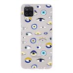 PrintiFy Samsung Galaxy A12 ile Uyumlu 1mm Slim Fit Nazar Boncuğu 2 Baskılı Şeffaf Kılıf