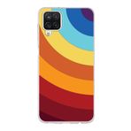 PrintiFy Samsung Galaxy A12 ile Uyumlu Kapak Renk Cümbüşü A Kırmızı Tasarımlı 1mm Fit Şeffaf Silikon Kılıf