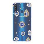 PrintiFy Samsung Galaxy A20s ile Uyumlu 1mm Slim Fit Nazar Boncuğu 5 Baskılı Şeffaf Kılıf