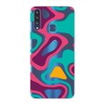 PrintiFy Samsung Galaxy A20S ile Uyumlu Kapak Renkli Desen A Kırmızı Tasarımlı 1mm Fit Şeffaf Silikon Kılıf
