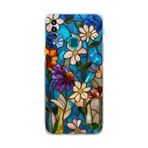 PrintiFy Samsung Galaxy A20S ile Uyumlu Vitray Mavi Bahar Tasarımlı Şeffaf Silikon Kılıf