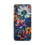 PrintiFy Samsung Galaxy A20S ile Uyumlu Vitray Mücevher Flora Tasarımlı Şeffaf Silikon Kılıf