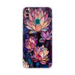 PrintiFy Samsung Galaxy A20S ile Uyumlu Vitray Sessiz Lotus Tasarımlı Şeffaf Silikon Kılıf