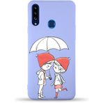 PrintiFy Samsung Galaxy A20s Uyumlu Lansman Kılıf Aşk Tasarımlı İçi Kadife Kapak lila