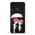 PrintiFy Samsung Galaxy A20s Uyumlu Lansman Kılıf Aşk Tasarımlı İçi Kadife Kapak siyah