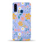 Printify Samsung Galaxy A20S Uyumlu Lansman Kılıf Çiçek Tasarımlı Içi Kadife Kapak-Lila