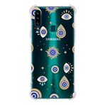 PrintiFy Samsung Galaxy A20S Uyumlu Nazar Boncuğu 5 Baskılı Şeffaf Köşe Korumalı Antişok Kılıf