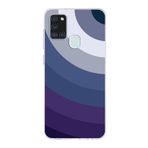 PrintiFy Samsung Galaxy A21S ile Uyumlu Kapak Renk Cümbüşü E Mavi Tasarımlı 1mm Fit Şeffaf Silikon Kılıf