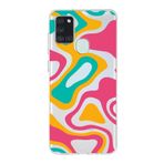 PrintiFy Samsung Galaxy A21S ile Uyumlu Kapak Renkli Desen B Turuncu Tasarımlı 1mm Fit Şeffaf Silikon Kılıf