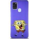 Printify Samsung Galaxy A21s Soft Premier Kapak Sünger Bob Tasarımlı Silikon Cep Telefonu Kılıfı