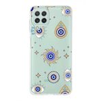 PrintiFy Samsung Galaxy A22 ile Uyumlu 1mm Slim Fit Nazar Boncuğu 5 Baskılı Şeffaf Kılıf