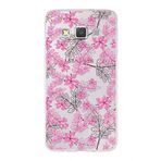 PrintiFy Samsung Galaxy A3 ile Uyumlu Kapak Floral Pembe Tasarımlı 1mm Fit Şeffaf Silikon Kılıf