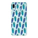 PrintiFy Samsung Galaxy A30 ile Uyumlu 1mm Slim Fit Nazar Boncuğu 4 Baskılı Şeffaf Kılıf