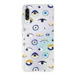 PrintiFy Samsung Galaxy A30s ile Uyumlu 1mm Slim Fit Nazar Boncuğu 2 Baskılı Şeffaf Kılıf