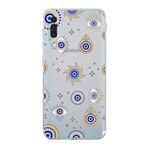 PrintiFy Samsung Galaxy A30S ile Uyumlu Nazar Boncuğu 5 Kamera Korumalı Şeffaf Silikon Kılıf