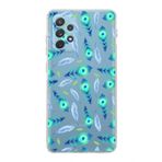 PrintiFy Samsung Galaxy A33 ile Uyumlu Nazar Boncuğu 3 Baskılı Kamera Korumalı Şeffaf Silikon Kılıf