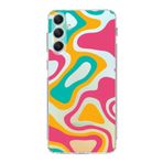 PrintiFy Samsung Galaxy A34 ile Uyumlu Kapak Renkli Desen B Turuncu Tasarımlı 1mm Fit Şeffaf Silikon Kılıf