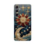 PrintiFy Samsung Galaxy A35 ile Uyumlu Vitray Sol ve Luna Tasarımlı Şeffaf Silikon Kılıf