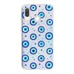 PrintiFy Samsung Galaxy A40 ile Uyumlu 1mm Slim Fit Nazar Boncuğu 1 Baskılı Şeffaf Kılıf