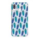 PrintiFy Samsung Galaxy A40 ile Uyumlu 1mm Slim Fit Nazar Boncuğu 4 Baskılı Şeffaf Kılıf