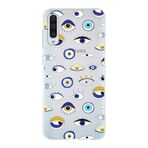 PrintiFy Samsung Galaxy A50 ile Uyumlu 1mm Slim Fit Nazar Boncuğu 2 Baskılı Şeffaf Kılıf