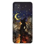 PrintiFy Samsung Galaxy A51 ile Uyumlu Vitray Cadı Saati Tasarımlı Şeffaf Silikon Kılıf