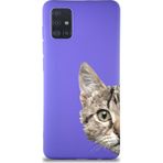 Printify Samsung Galaxy A51 Soft Premier Kapak Catface Tasarımlı Silikon Cep Telefonu Kılıfı