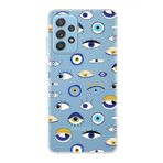 PrintiFy Samsung Galaxy A52s ile Uyumlu 1mm Slim Fit Nazar Boncuğu 2 Baskılı Şeffaf Kılıf