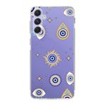 PrintiFy Samsung Galaxy A54 ile Uyumlu 1mm Slim Fit Nazar Boncuğu 5 Baskılı Şeffaf Kılıf