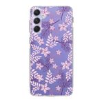 PrintiFy Samsung Galaxy A54 ile Uyumlu Kapak Floral Pudra Tasarımlı 1mm Fit Şeffaf Silikon Kılıf