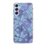 PrintiFy Samsung Galaxy A54 ile Uyumlu Kapak Floral Su Yeşili Tasarımlı 1mm Fit Şeffaf Silikon Kılıf