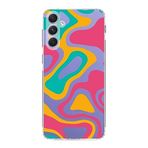 PrintiFy Samsung Galaxy A54 ile Uyumlu Kapak Renkli Desen B Turuncu Tasarımlı 1mm Fit Şeffaf Silikon Kılıf