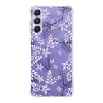 Printify Samsung Galaxy A54 Uyumlu Köşe Korumalı Antişok Kapak Floral Lila Tasarımlı Şeffaf Silikon Kılıf