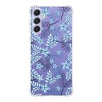 Printify Samsung Galaxy A54 Uyumlu Köşe Korumalı Antişok Kapak Floral Mavi Tasarımlı Şeffaf Silikon Kılıf