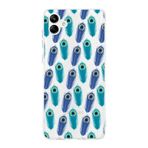 PrintiFy Samsung Galaxy A55 ile Uyumlu 1mm Slim Fit Nazar Boncuğu 4 Baskılı Şeffaf Kılıf