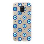 PrintiFy Samsung Galaxy A6 2018 ile Uyumlu 1mm Slim Fit Nazar Boncuğu 1 Baskılı Şeffaf Kılıf