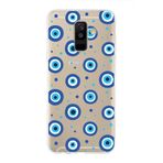 PrintiFy Samsung Galaxy A6 Plus 2018 ile Uyumlu 1mm Slim Fit Nazar Boncuğu 1 Baskılı Şeffaf Kılıf
