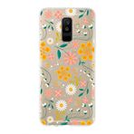 PrintiFy Samsung Galaxy A6 Plus 2018 Plus ile Uyumlu Kapak Çiçek Tasarımlı 1mm Fit Şeffaf Silikon Kılıf
