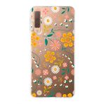 PrintiFy Samsung Galaxy A7 2018 ile Uyumlu Kapak Çiçek Tasarımlı 1mm Fit Şeffaf Silikon Kılıf