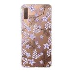 PrintiFy Samsung Galaxy A7 2018 ile Uyumlu Kapak Floral Lila Tasarımlı 1mm Fit Şeffaf Silikon Kılıf