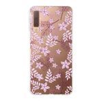 PrintiFy Samsung Galaxy A7 2018 ile Uyumlu Kapak Floral Pudra Tasarımlı 1mm Fit Şeffaf Silikon Kılıf