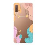 PrintiFy Samsung Galaxy A7 2018 ile Uyumlu Kapak Karışık Renkler Tasarımlı 1mm Fit Şeffaf Silikon Kılıf